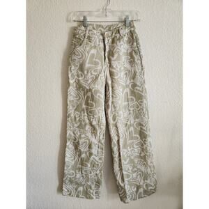 Pretty Garbage Women's Heart Pale Green Boyfriend Denim Jeans-Sm